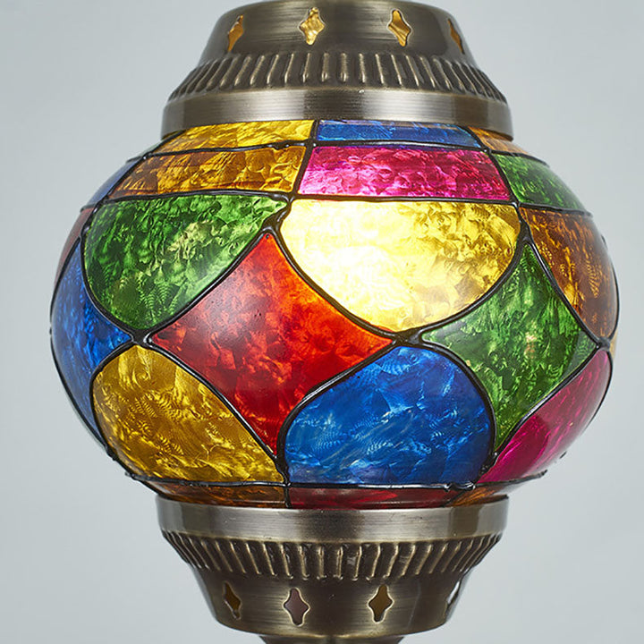 Lisslune | Traditional Tiffany romantic oval iron enameled 1-light table lamp for the bedroom
