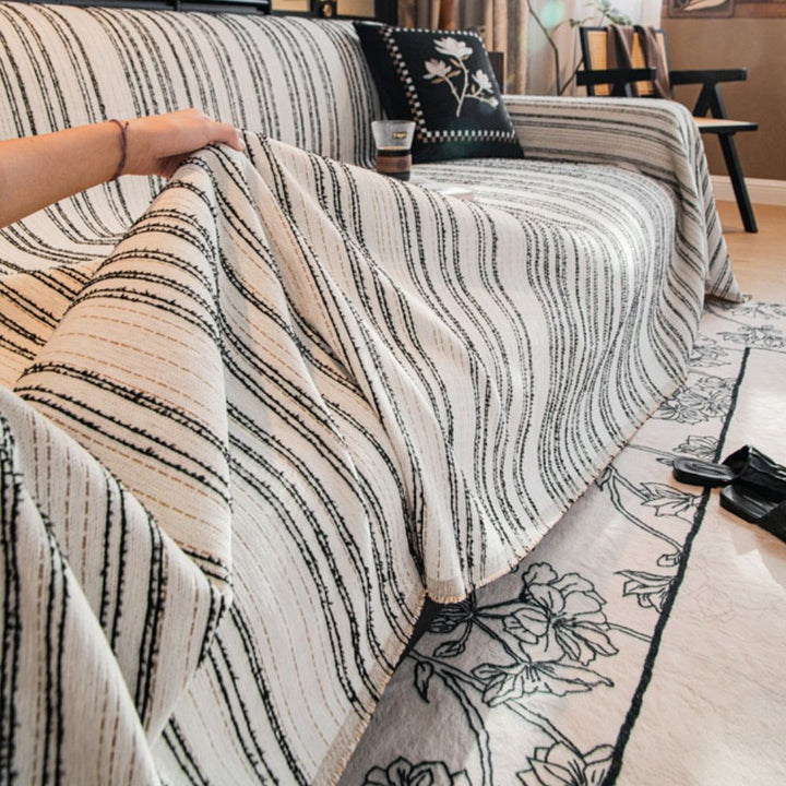 Lisslune | Regal Stripes Chenille Sofa Cover
