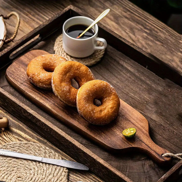 Lisslune | RusticChef - Wooden Cutting Board with Handle for Cooking and Serving