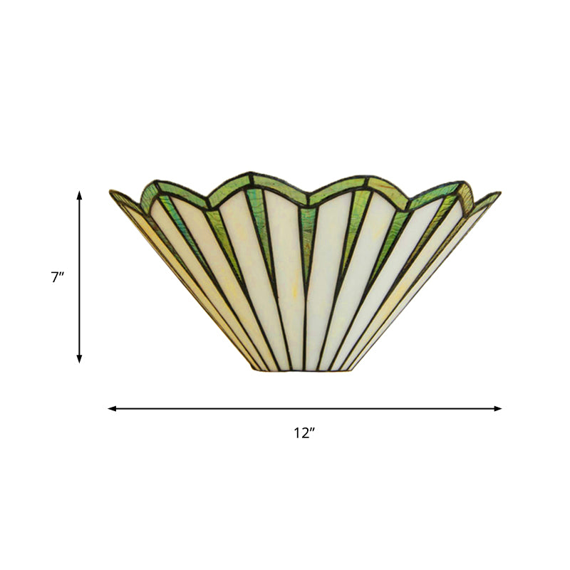 Lisslune | Glass Cone Wall Lamp Coffee House 1 Light Simple Style Shuttlecock Wall Light in Green