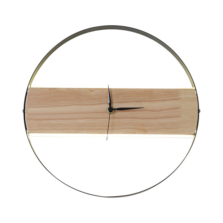 Lisslune | Rectangular/Round Parlor Flush Wall Lamp Acrylic LED Contemporary Wall Mounted Light with Clock Design in Beige