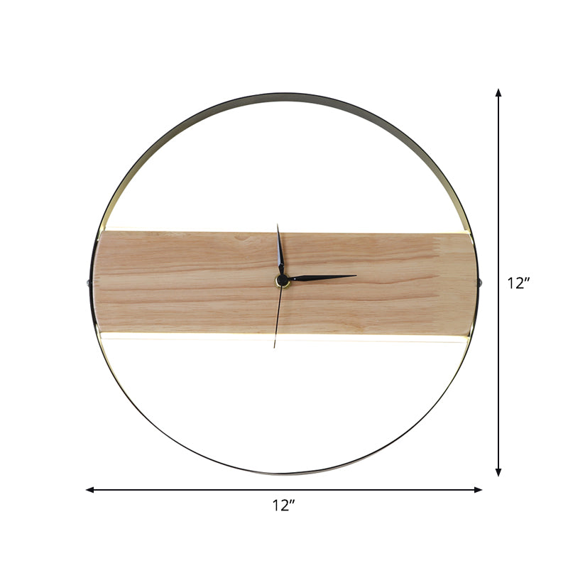 Lisslune | Rectangular/Round Parlor Flush Wall Lamp Acrylic LED Contemporary Wall Mounted Light with Clock Design in Beige