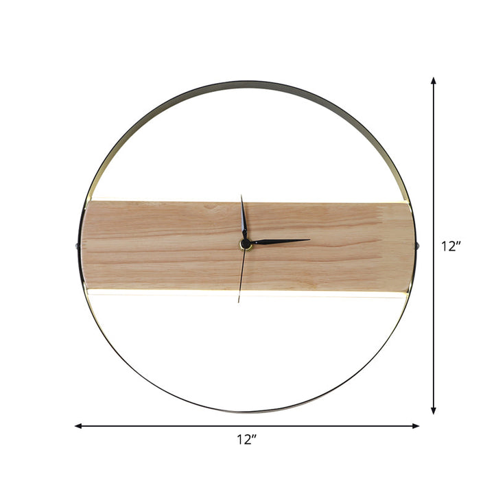 Lisslune | Rectangular/Round Parlor Flush Wall Lamp Acrylic LED Contemporary Wall Mounted Light with Clock Design in Beige