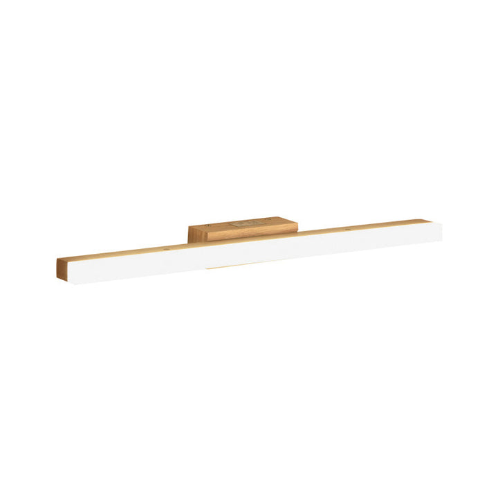 Lisslune | Wood Linear Wall Mirror Lighting Minimalist 16"/23.5"/31.5" Width LED Wall Lighting Fixture in Beige