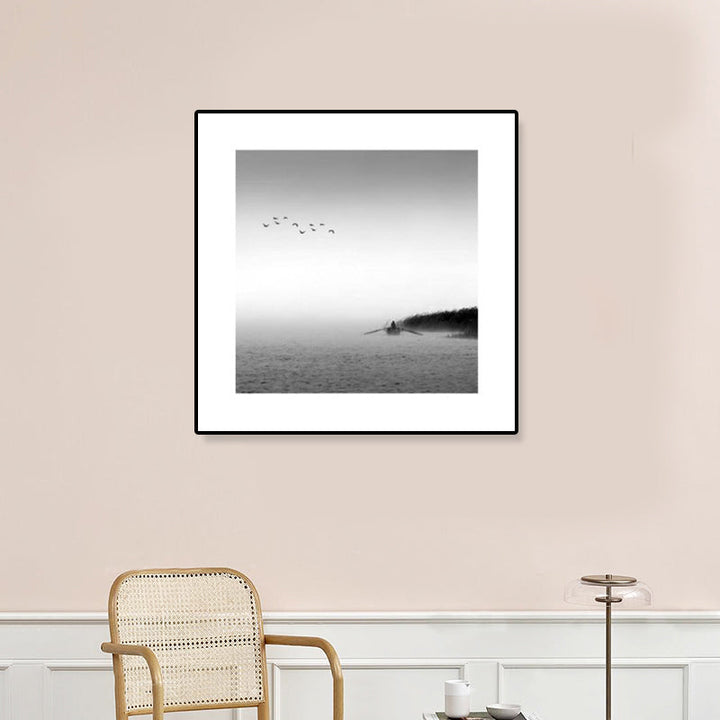 Lisslune | Dark Photography Seascape Art Print Textured Contemporary Living Room Furniture Wall Decor