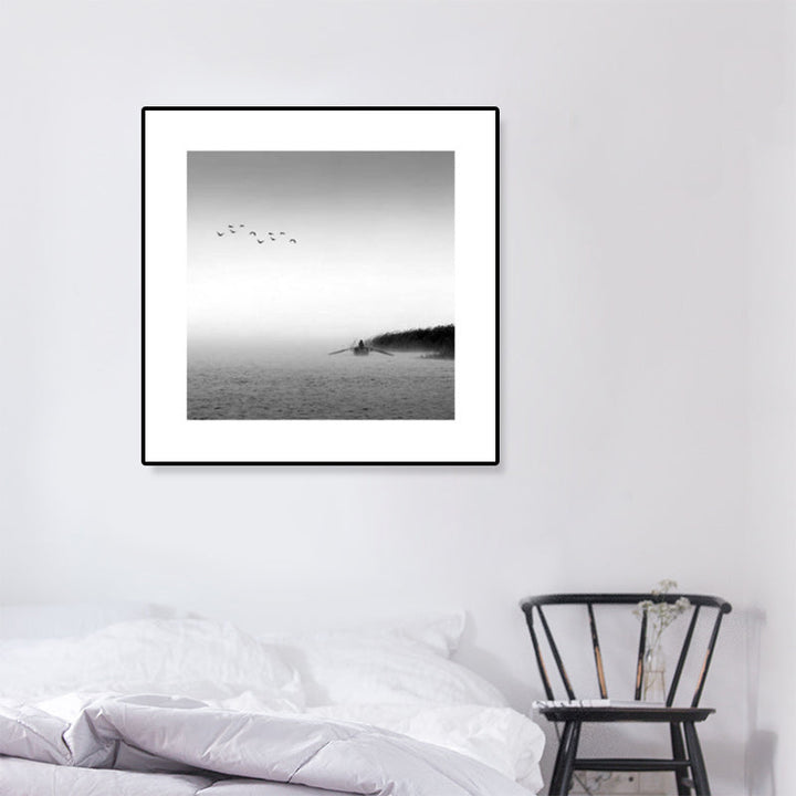 Lisslune | Dark Photography Seascape Art Print Textured Contemporary Living Room Furniture Wall Decor