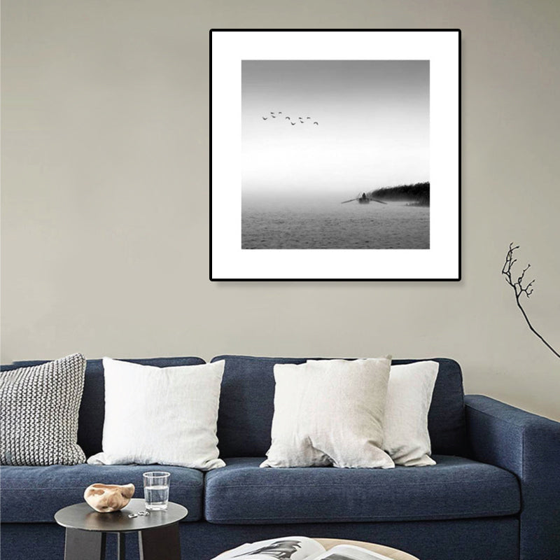 Lisslune | Dark Photography Seascape Art Print Textured Contemporary Living Room Furniture Wall Decor