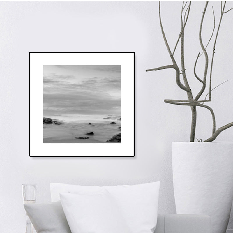 Lisslune | Dark Photography Seascape Art Print Textured Contemporary Living Room Furniture Wall Decor