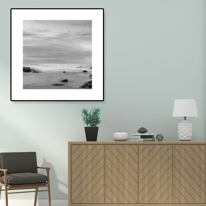 Lisslune | Dark Photography Seascape Art Print Textured Contemporary Living Room Furniture Wall Decor