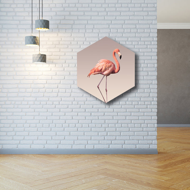 Lisslune | Flamingo Canvas Print Home Interior Photography Tropical Animal Wall Art in Pink, Layered