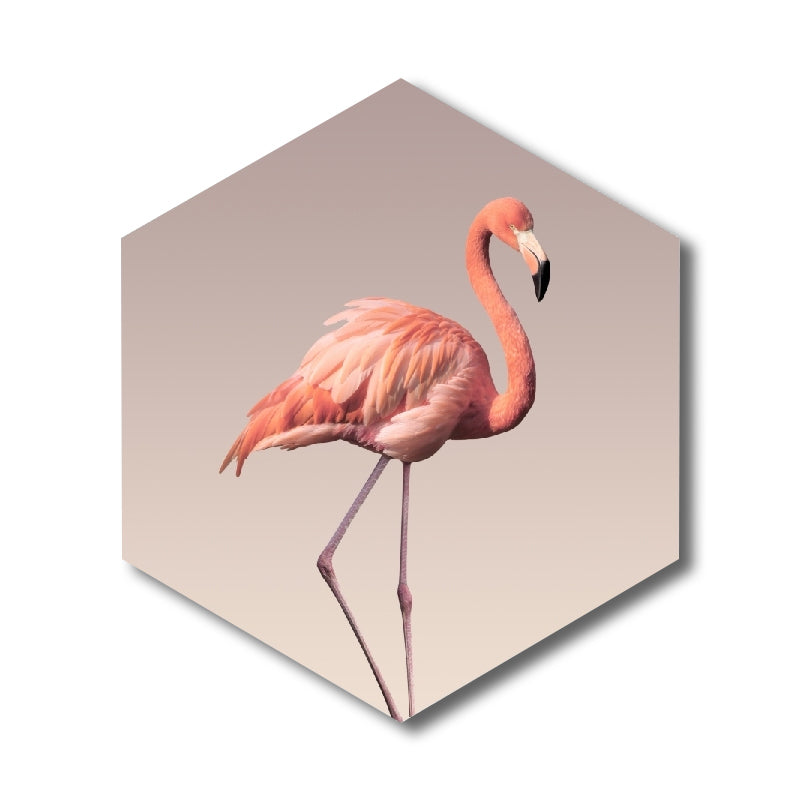 Lisslune | Flamingo Canvas Print Home Interior Photography Tropical Animal Wall Art in Pink, Layered