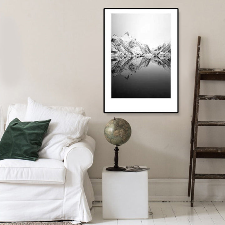 Lisslune | Tropical Rocky Bay Seascape Canvas Print Dark Color Texture Wall Art for the Living Room