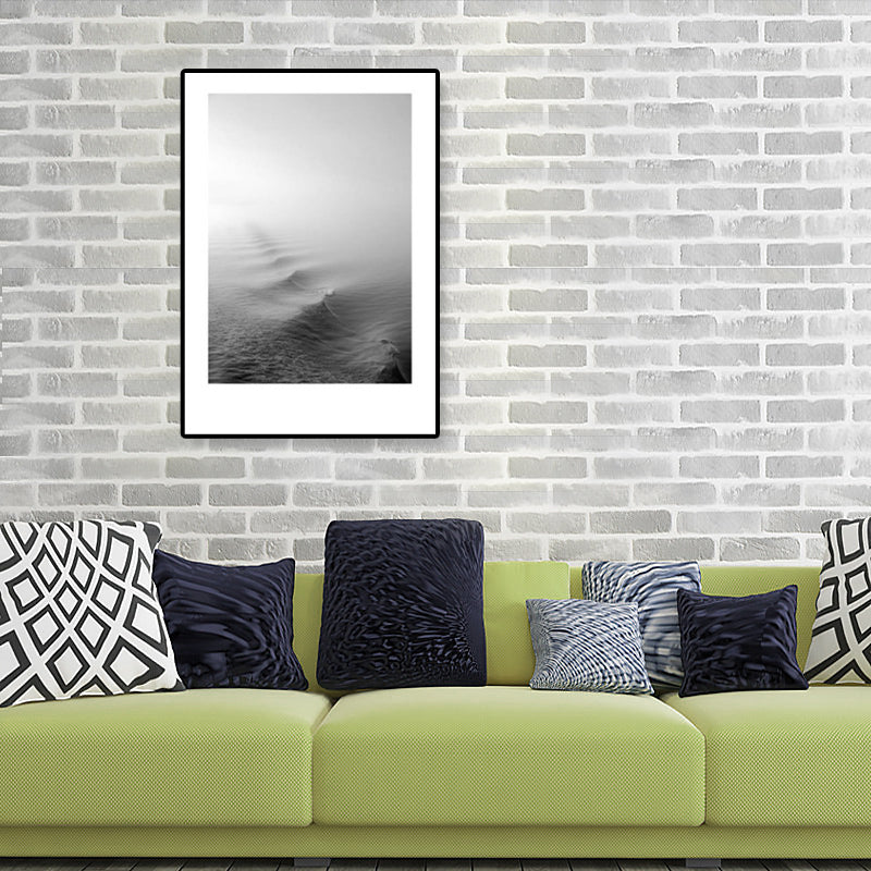 Lisslune | Tropical Rocky Bay Seascape Canvas Print Dark Color Texture Wall Art for the Living Room