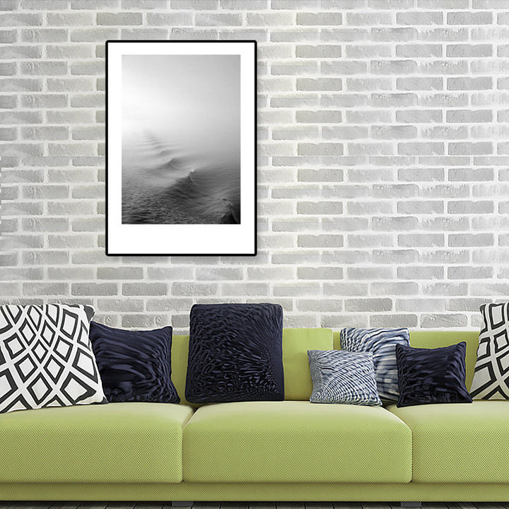 Lisslune | Tropical Rocky Bay Seascape Canvas Print Dark Color Texture Wall Art for the Living Room