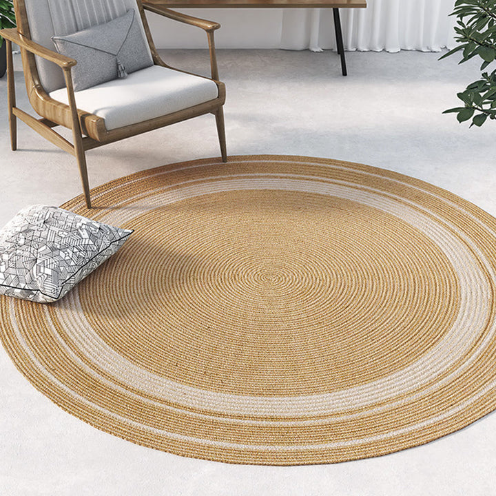 Lisslune | Rustic Solid Color Rug Brown Sisal Carpet Non-Slip Back Washable Pet-Friendly Area Rug for Home