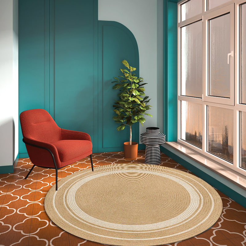 Lisslune | Rustic Solid Color Rug Brown Sisal Carpet Non-Slip Back Washable Pet-Friendly Area Rug for Home