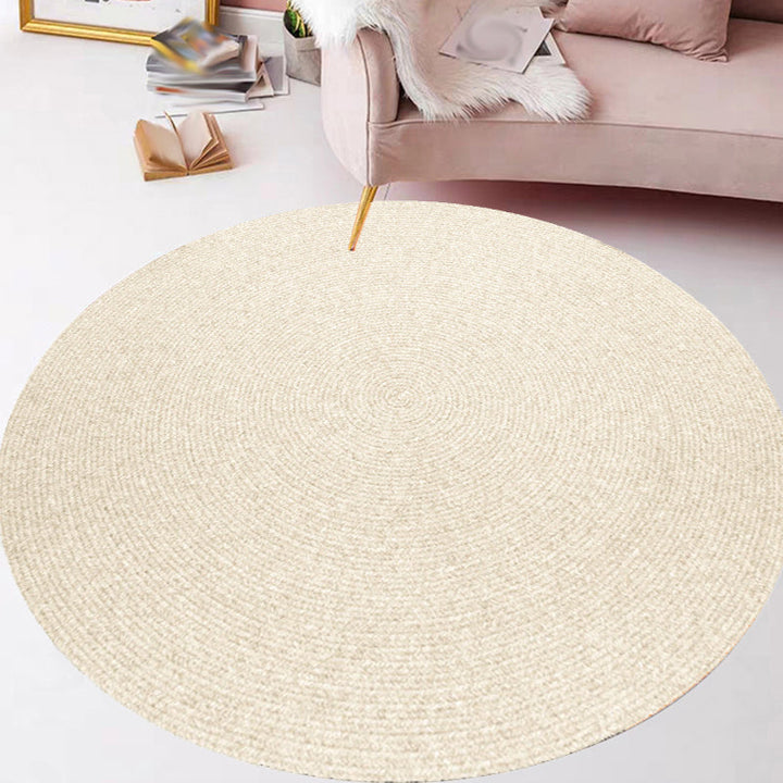 Lisslune | Simple rustic carpet wool plain carpet machine washable pet-friendly non-slip carpet for the bedroom
