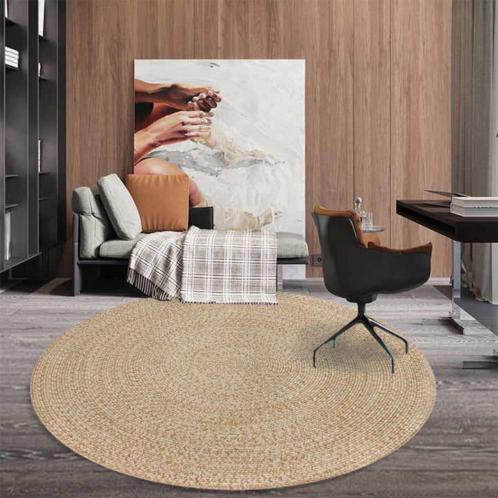 Lisslune | Rustic Solid Area Rug Polypropylene Rug Non-Slip Back Washable Pet-Friendly Carpet for Home