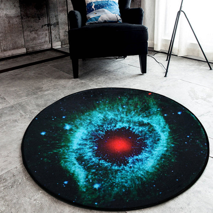 Lisslune | Black Galaxy Pattern Rug Polyester Novelty Rug Washable Non-Slip Pet Friendly Area Rug for Bedroom