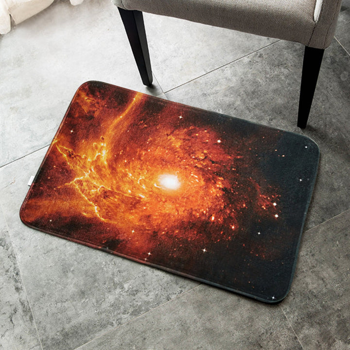 Lisslune | Creative Blue Contemporary Carpet Polyester Galaxy Pattern Carpet Washable Pet-Friendly Anti-Slip Rug for Children's Room