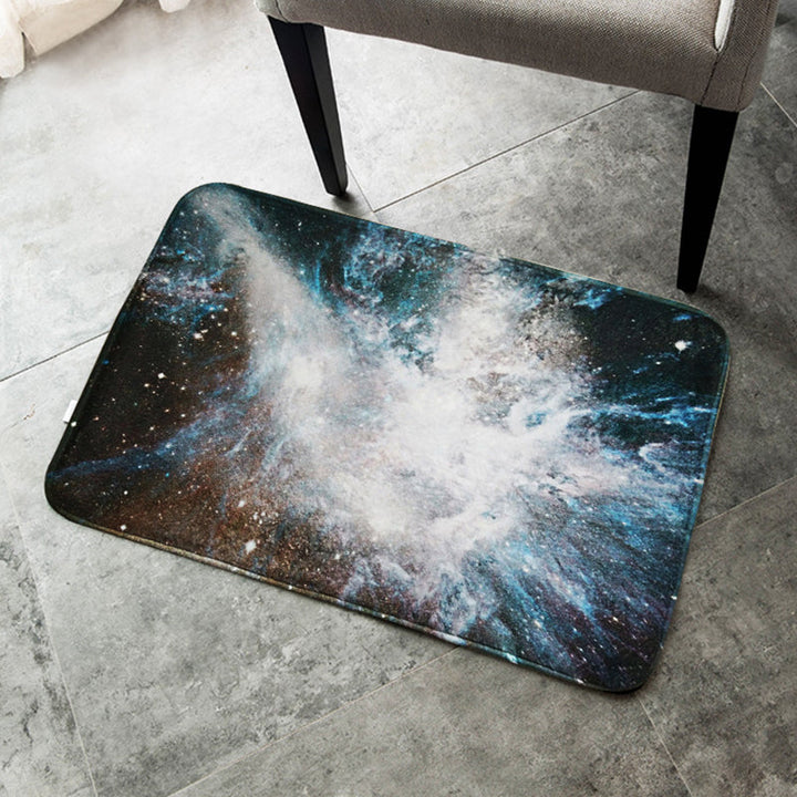 Lisslune | Creative Blue Contemporary Carpet Polyester Galaxy Pattern Carpet Washable Pet-Friendly Anti-Slip Rug for Children's Room