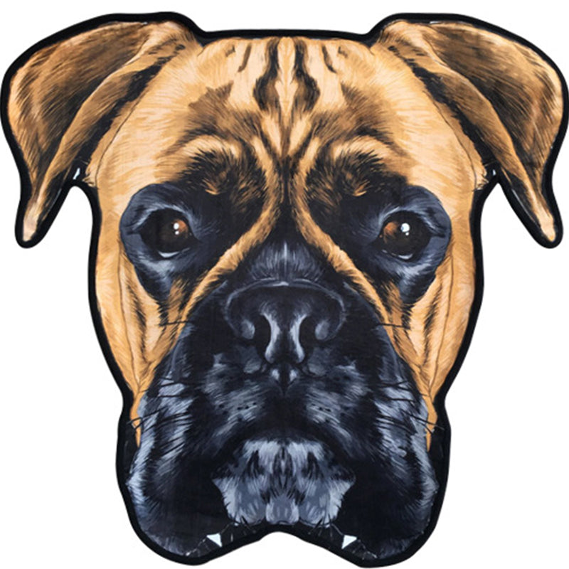 Lisslune | Creative Brown Contemporary Carpet Polyester Dog Pattern Rug Washable Pet Friendly Non-Slip Carpet for Kids Room