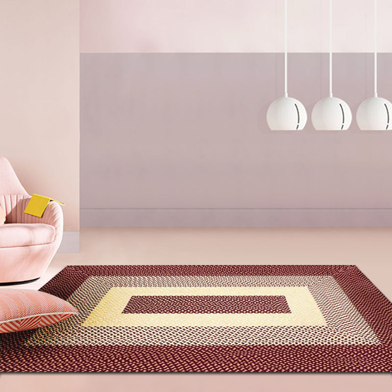 Lisslune | Unique Rustic Floor Mat Cotton Geometric Pattern Rug Washable Pet Friendly Non-Slip Carpet for Living Room