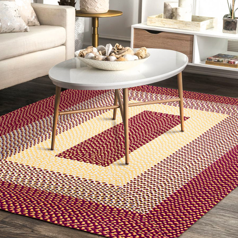 Lisslune | Unique Rustic Floor Mat Cotton Geometric Pattern Rug Washable Pet Friendly Non-Slip Carpet for Living Room