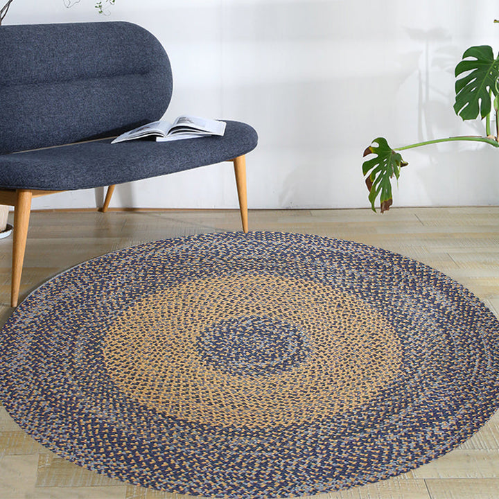 Lisslune | Stylish Country Rug Gray Circle Pattern Rug Pet Friendly Non-Slip Washable Rug for Decoration