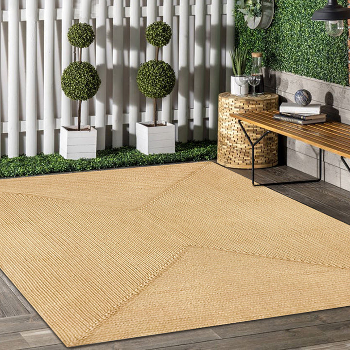 Lisslune | Brown simple rug jute rural rug washable non-slip pet-friendly rug for the living room