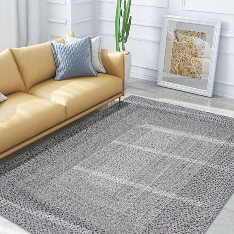 Lisslune | Country Geometric Pattern Area Rug Gray and Black Polypropylene Rug Non-Slip Backing Washable Pet-Friendly Carpet for Home