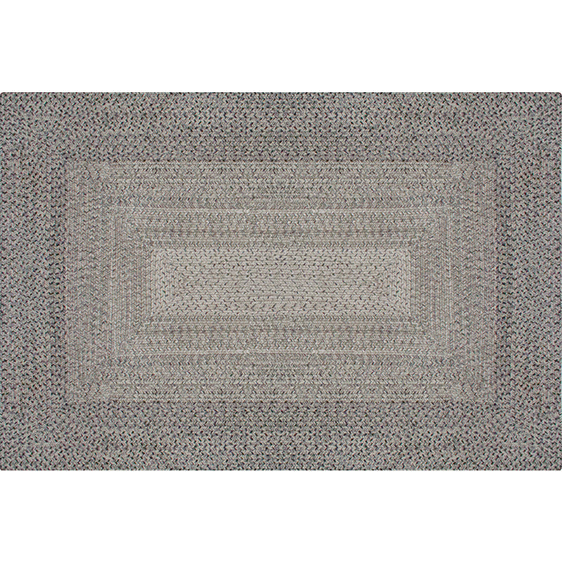 Lisslune | Country Geometric Pattern Area Rug Gray and Black Polypropylene Rug Non-Slip Backing Washable Pet-Friendly Carpet for Home