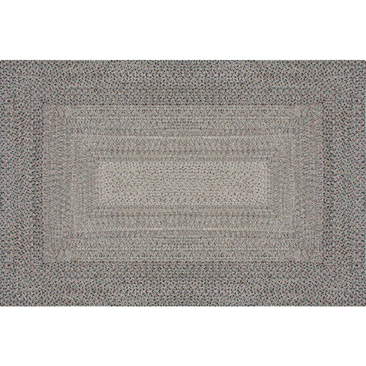 Lisslune | Country Geometric Pattern Area Rug Gray and Black Polypropylene Rug Non-Slip Backing Washable Pet-Friendly Carpet for Home