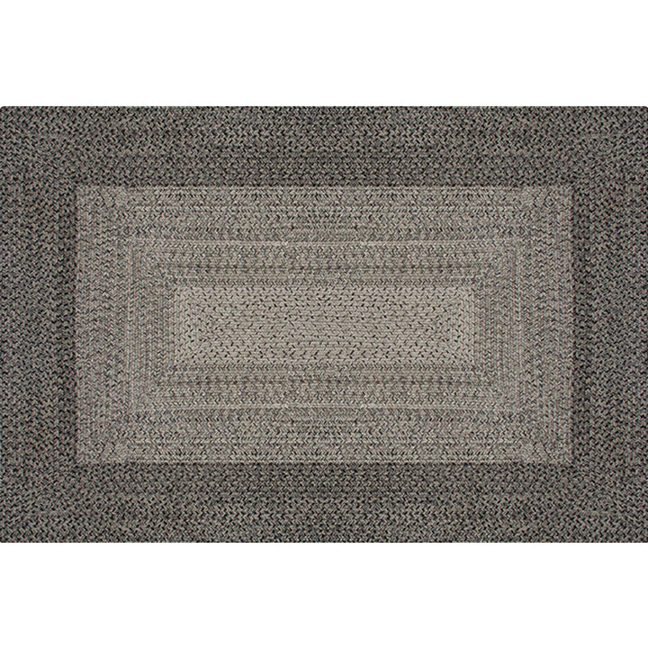 Lisslune | Country Geometric Pattern Area Rug Gray and Black Polypropylene Rug Non-Slip Backing Washable Pet-Friendly Carpet for Home