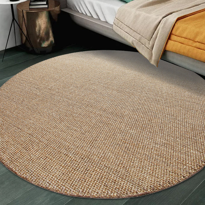 Lisslune | Brown Carpet for Living Room Rustic Solid Color Carpet Sisal Non-Slip Back Washable Pet-Friendly Area Rug