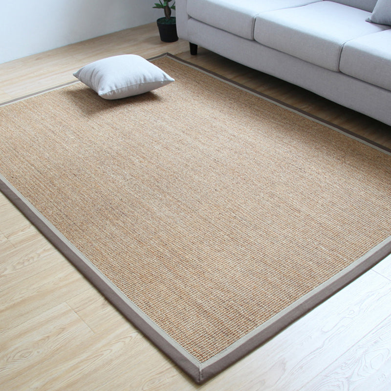 Lisslune | Simple Rustic Carpet Brown Solid Carpet Washable Pet Friendly Non-Slip Back Rug for the Living Room