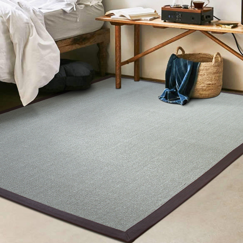 Lisslune | Rural Solid Color Carpet Gray Jute Carpet Washable Pet Friendly Non-Slip Back Area Rug for Living Room