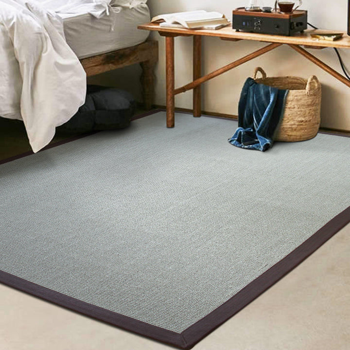 Lisslune | Rural Solid Color Carpet Gray Jute Carpet Washable Pet Friendly Non-Slip Back Area Rug for Living Room