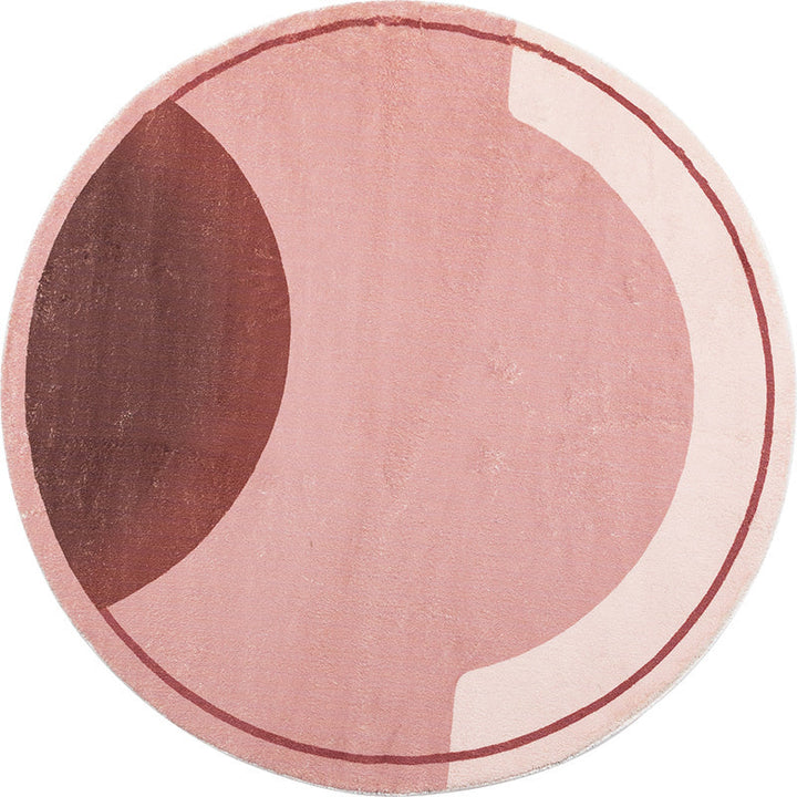 Lisslune | Creative Abstract Carpet Red and Pink Modernism Carpet Polyester Pet Friendly Washable Non-Slip Area Rug for Bedroom