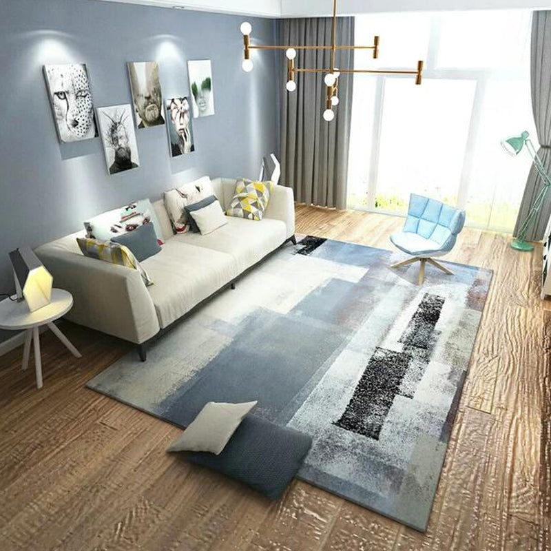 Lisslune | Multicolor Abstract Carpet Polyester Industrial Carpet Pet Friendly Washable Non-Slip Rug for Living Room