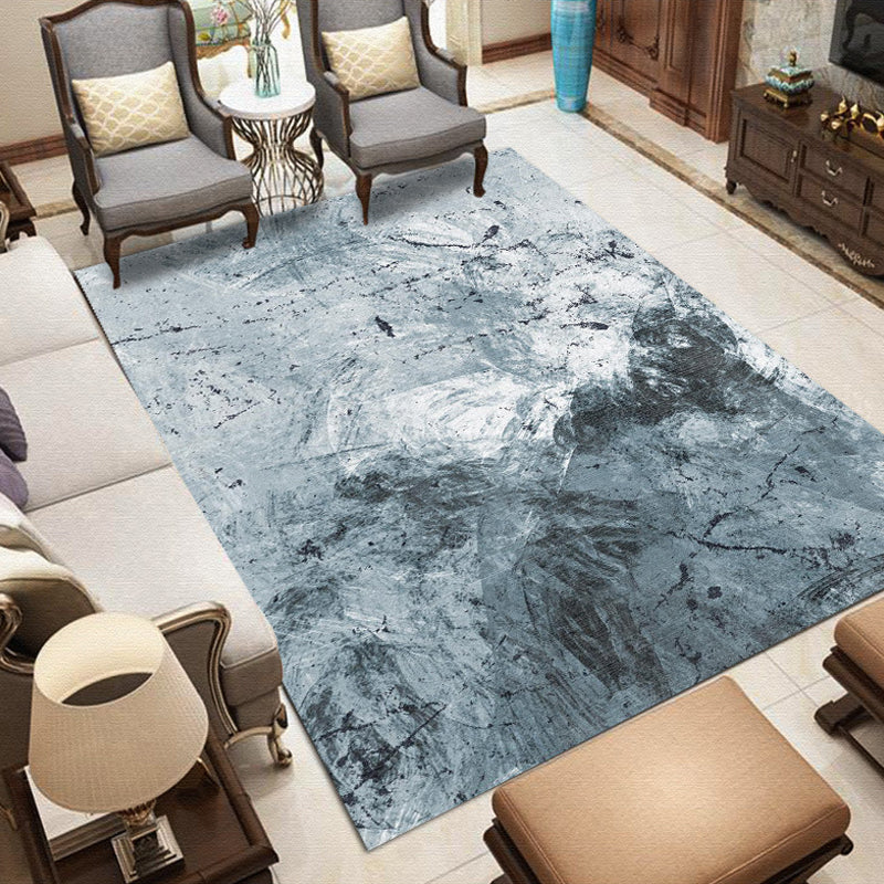 Lisslune | Multicolor Living Room Rug Industrial Watercolor Abstract Pattern Rug Polyester Washable Non-Slip Backing Pet-Friendly Rug
