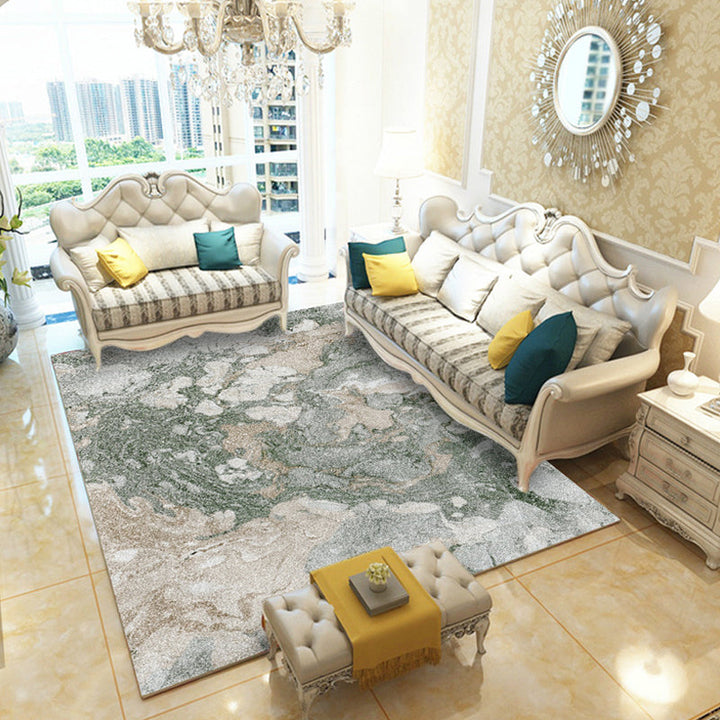 Lisslune | Multicolor Living Room Rug Industrial Watercolor Abstract Pattern Rug Polyester Washable Non-Slip Backing Pet-Friendly Rug