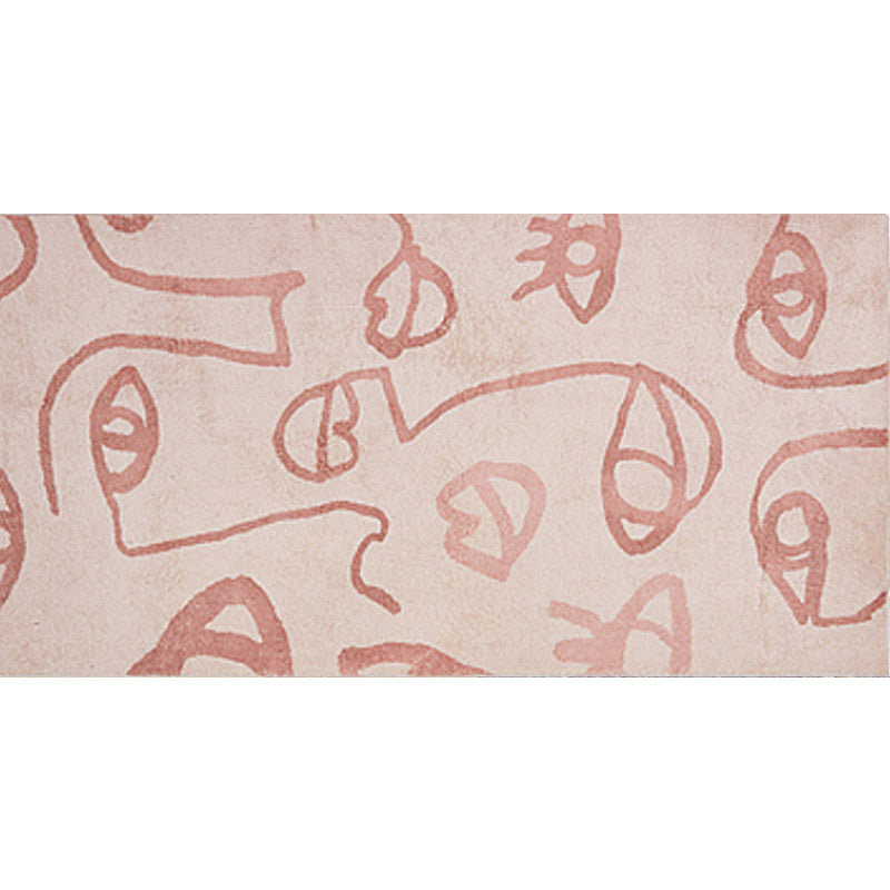 Lisslune | Creative Abstract Carpet Red and Pink Modernism Carpet Polyester Pet Friendly Washable Non-Slip Area Rug for Bedroom