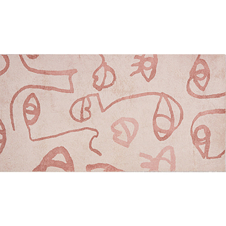 Lisslune | Creative Abstract Carpet Red and Pink Modernism Carpet Polyester Pet Friendly Washable Non-Slip Area Rug for Bedroom