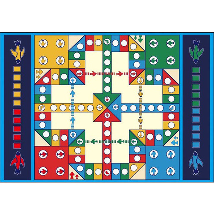 Lisslune | Blue Children's Room Carpet Kids Chessboard Pattern Carpet Polyester Washable Non-Slip Backing Pet-Friendly Carpet