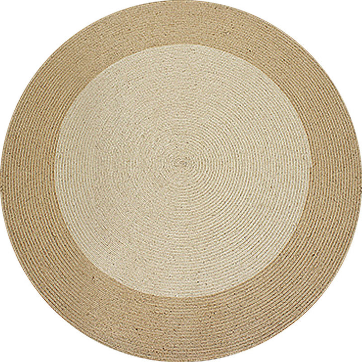 Lisslune | Brown Bedroom Carpet Rustic Circular Pattern Rug Sisal Washable Non-Slip Backing Pet-Friendly Rug