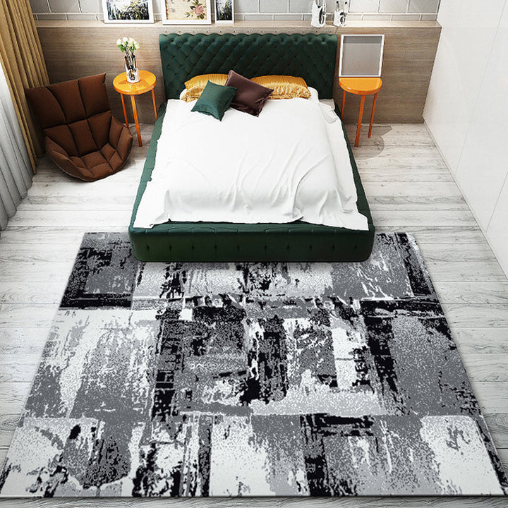 Lisslune | Unique Abstract Carpet Multicolor Industrial Carpet Polyester Pet Friendly Washable Non-Slip Area Rug for Living Room