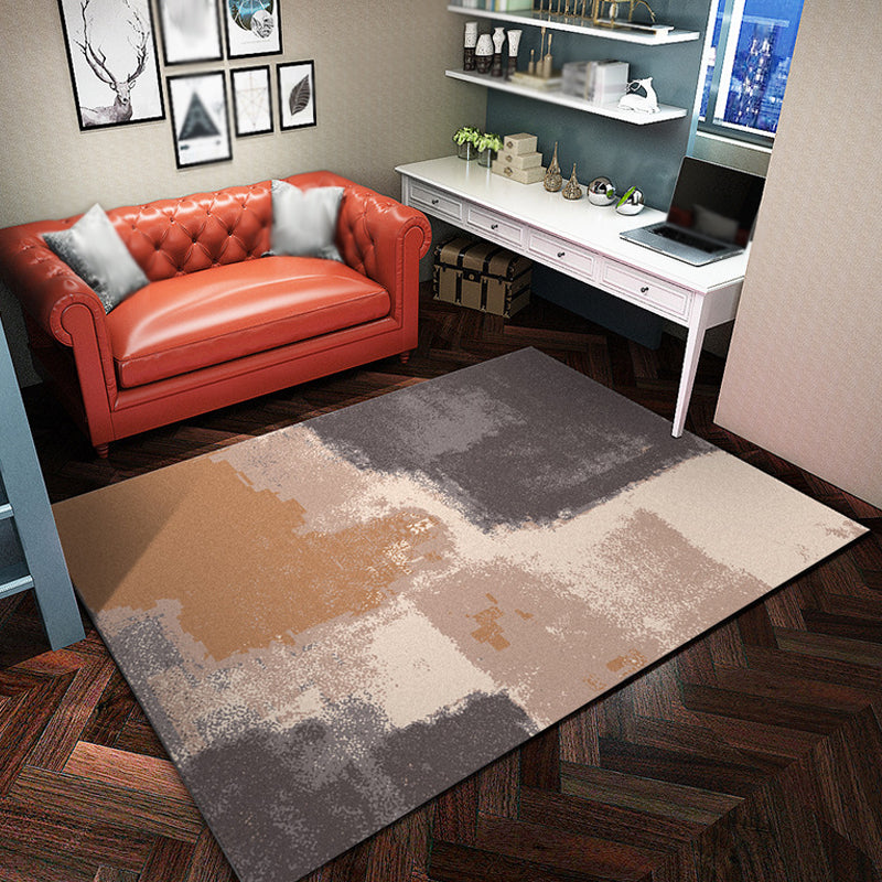 Lisslune | Unique Abstract Carpet Multicolor Industrial Carpet Polyester Pet Friendly Washable Non-Slip Area Rug for Living Room