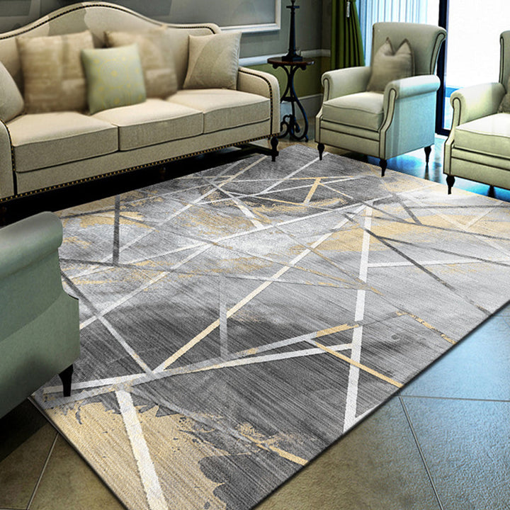 Lisslune | Multicolor Abstract Carpet Polyester Industrial Carpet Pet Friendly Washable Non-Slip Carpet for Bedroom
