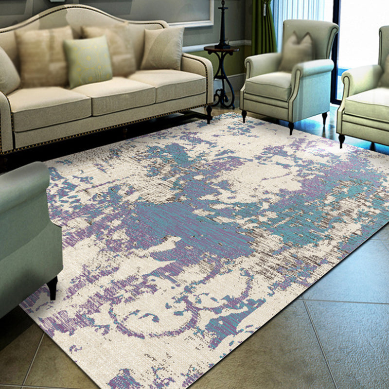 Lisslune | Multicolor Abstract Carpet Polyester Industrial Carpet Pet Friendly Washable Non-Slip Carpet for Bedroom